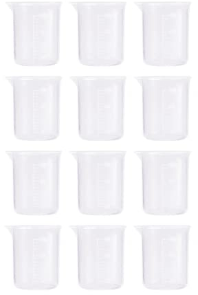 Vasos de Precipitados de Polipropileno. Vasos Medidores Plástico. (250ml, 12)