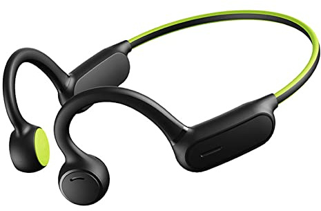 ESSONIO Open-Ear Wireless Bone Conduction Bluetooth Headphones with Built-in Mic 15 Hours Battery Life 18g Weight IP67 Waterproof and Sweatproof Sports Headset for Outdoor Activities, Work, Gym