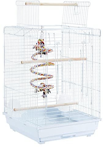 Yaheetech Jaula para Pájaros Jaula con Comedero 40 x 40 x 58 cm Blanco