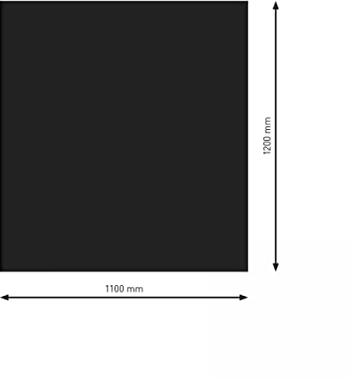 raik PU099-1B2-sw Bodenplatte Rechteck/Quadrat Schwarz pulverbeschichtet 1200 x 1100 mm