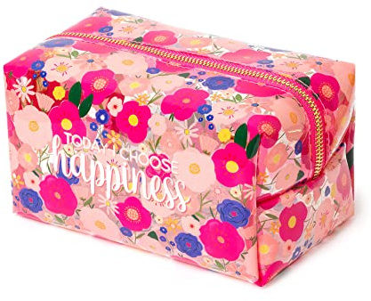 Legami - Trousse Porta Trucchi, Makeup Queen, 18x14 cm, in Metallo e TPU, Tema Flowers, Capiente, Chiusura con Zip