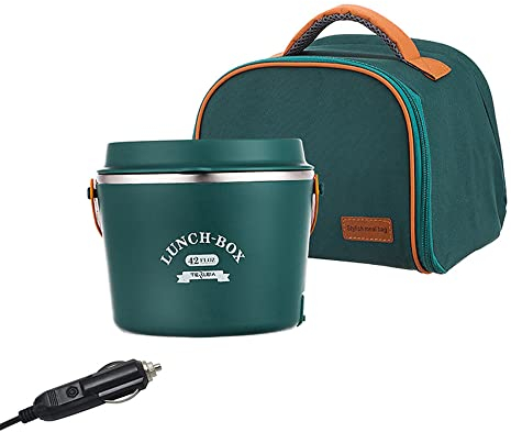 Elettrico Lunch Box, 48W Schiscetta Pranzo Termico (12V 24V 220V) con Borsa per Auto, Camion, Ufficio,Car24V