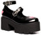 LAMODA - Women's Rosey Love Chunky Platform Dolly Shoes, Black UK 3