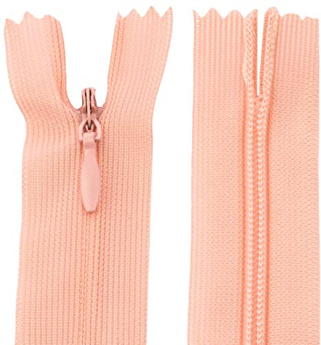 Aerzetix - C61796 - Set di 10 Cerniere Invisibili 55cm Non separabili - Cerniera Lampo - Colore Salmone - pelletteria Jeans Pantaloni Vestito Gonna Abbigliamento Cucito