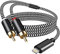 [MFi Certified] Lighting to RCA Cable Audio Aux Adapter, 2-Male Stereo Y Splitter Aux Cord Compatible with i-Phone 14 13 12 11 Pro XS XR X 8 7 for Amplifier,Car,Home Theater, Speaker and More (3.3FT)
