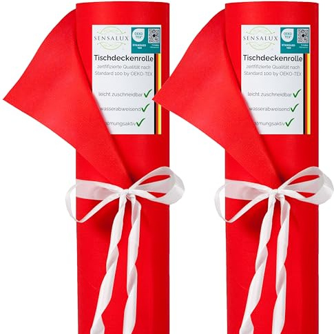 Sensalux Tischdeckenrollen-Set, 2 Stück, 1,5m x 25m Rot
