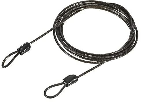 M METERXITY Security Cable - Plastic Coated Steel Locking Rope Apply to Outdoor/Bicycle/Travel (2.5mmx2m, Black)