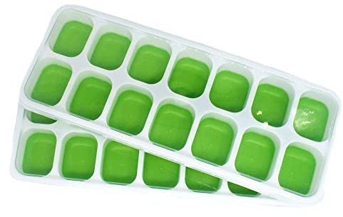 Eiswürfelform, 2 Pack Silikon-Eisform mit Deckel, Silikon-Eiswürfelformen, Einfach zu lösende Eisformen für Gefrierschrank, Whisky, Cocktail, (Grün)