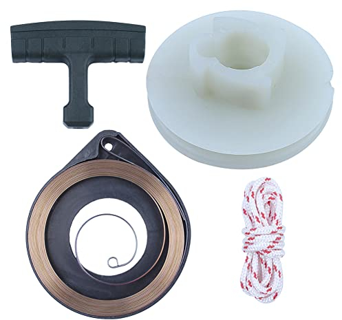 Gubeter Kit de Cuerda de Resorte de polea de Arranque de Retroceso, Piezas de Motosierra para Husqvarna 50 51 55, 505303735, 501763101