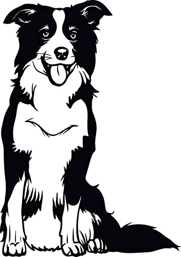 Autoaufkleber/Sticker/für Innen und Außen 28 cm schwarz Hund Border Collie 02
