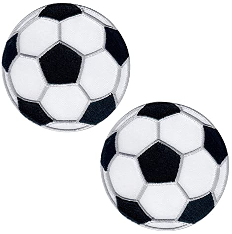 PatchMommy Fußball Fussball Patch Aufnäher Applikation zum Aufbügeln Bügelbild Ball Sport - Set 2 Stück