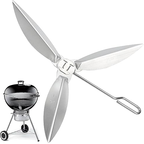 Kit sistema di pulizia One-Touch da 22-1/2 per Weber 7444 Grill Parts/Kettle Grill, robusto, ispessito, resistente al calore, argento