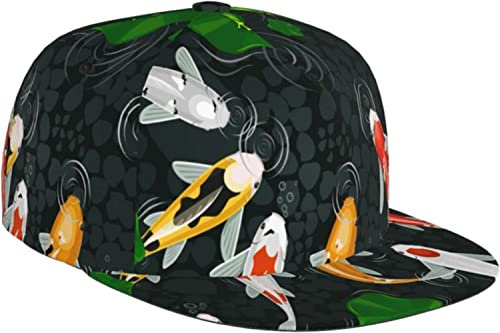 FJAUOQ Unisex Trucker Cap Snapback Dad Cap für Männer Frauen-Koi Fish Baseball Cap