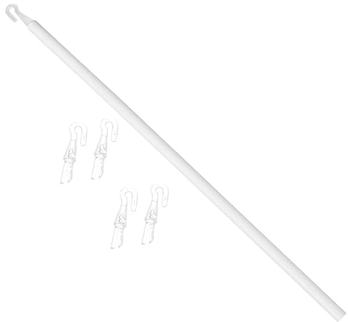 VOSAREA Vertical Blind Wand - 35 inch Rod with 4 Hooks Grip Clear Blind Opener for
