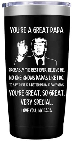 MFGNEH Papa Gifts for Fathers Day,Christmas Gifts for Papa Dad,Grandpa Gifts for Papa from Daughter Son,Papa Birthday Gifts,Gifts for Grandpa from Grandchildren,20oz Black Papa Mug