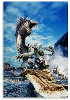 EVMILA Monster Hunter Poster, dekoratives Gemälde, Leinwand, Wandposter und Kunstdruck, modernes Familienschlafzimmer-Dekor-Poster, 20 x 30 cm