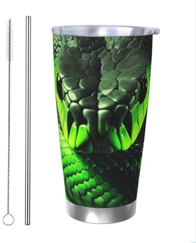 KHiry 20 Oz Stainless Steel Tumbler with Lid Vacuum Insulated Tumblers 3D Snake Insulated Car Cup for Travel Double Wall Insulated Cup Coffee Mug for Coffee Home