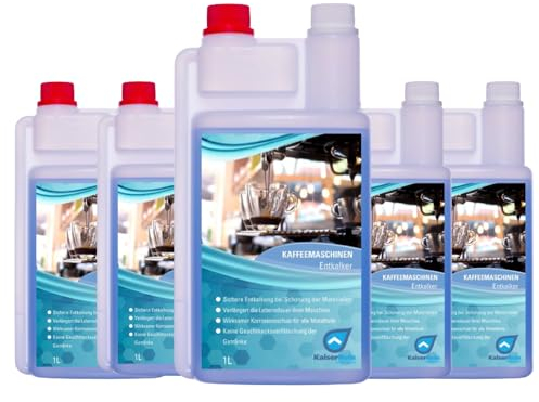 KaiserRein Kaffeevollautomaten Entkalker 5x1L - Premium Kaffeemaschinen-Reiniger, optimiert für Espressomaschinen und Siebträger, mit Korrosionsschutz