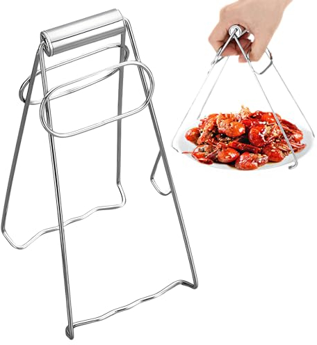 Steel Hot Bowl Clip, Stainless Steel Hot Plate Gripper Clips Kitchen Folding Hot Dish Lifter Tongs, Bowl Clip Hot Dish Gripper Clips, Plate Tong Anti-hot Clamp Gripper(Silver)(Silver)