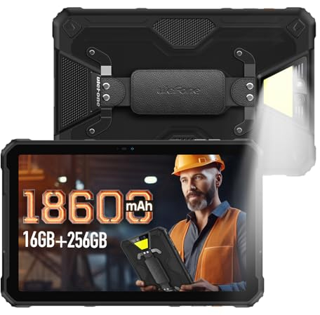 Ulefone Armor Pad 2 Outdoor Tablet, 11 Zoll FHD+ Android 13, 16GB+ 256GB/TF-2TB Tablet, 18600mAh Akku/33W, 48MP+16MP Kamera, IP68 Wasserdicht und Stoßfest, Dual-SIM, 4G LTE, 5G WiFi, NFC, GPS, Schwarz
