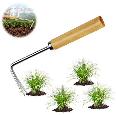 Fosoloni Unkrautstecher Edelstahl Garten Manueller Weeder Wurzeljäter Gartengerät,Wurzeljäter Unkrautgabel für Garten zum Graben, Umpflanzen, Jäten
