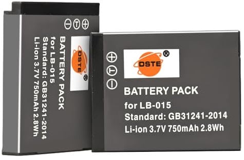 DSTE 2PCS LB-015 Li-ion Battery (750mAh/3.7V) Compatible for Kodak PIXPRO WPZ2 Digital Camera