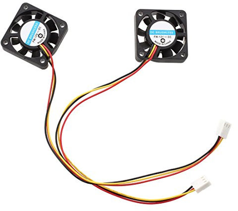watera 2 Pcs 3 Pin 40mm Square PC Computer Cooling Fan DC 12V Black