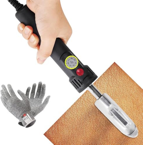 QUTBAG Mini Ferro da Stiro con Display Digitale, Ferro Elettrico per Pelle da 150 W con Temperatura Regolabile 50~350 ℃, Ferro per Rimuovere Le Rughe della Pelle per Vestiti, Borse, Scarpe, Rimozione