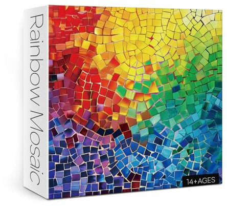 Stained Glass Mosaic Puzzle for Adults 1000 Pieces, Colorful Difficult Jigsaw Puzzle, Art Hard Puzzle