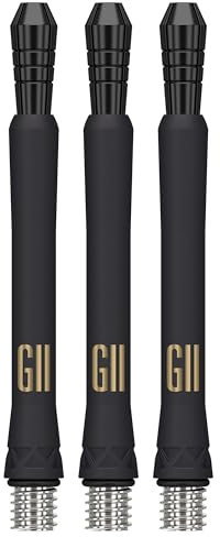 Target Darts Phil Taylor Gen 11 Power 9-Five Shafts, Raw Power Titanium Dart Shafts Pack of 3 | Phil Taylor G11 Black Shaft Set, Professionelles Dart Zubehör – Länge: Medium