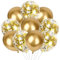Luftballons Gold, 10 Stk Metallic Goldene Luftballons Geburtstag, Konfetti Ballons Gold, Konfetti Luftballons für Geburtstag, Babyparty, Jubiläum, Graduierung, Neujahr, Karneval, Goldene Hochzeit Deko