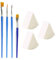 CWPFVQA 3 Éponges De Maquillage, 4 Pinceaux De Peinture, Éponge Triangulaire pour Peinture De Visage, Éponge De Maquillage, Pinceau De Peinture De Visage, Ensemble De Peinture Artistique.