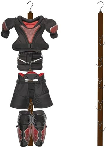 Hockey-Kleiderbügel, tragbar, zum Aufhängen, für Sportausrüstung, Organizer mit 5 Haken, Hockey-Geschenke für Zuhause, Reisen und Outdoor, Eishockey, Schlittschuhlaufen, Fußball, Lacrosse, Camping