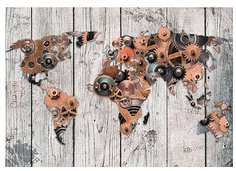 KunstLoft Tapete 'Mechanismus der Welt' 196x140cm | Fototapete modern | selbstklebend