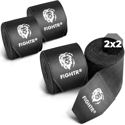 FIGHTR® Premium Bende Boxe Max. stabilità e Sicurezza | 4m Mezzo Bendaggi Elastici con Anello per Il Pollice per Boxe, MMA, Mauy Thai - Box Bandage Sport | Set di 2