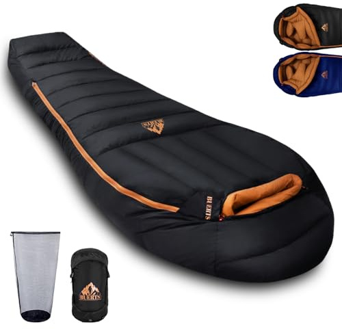BUERTS Down Backpacking Sleeping Bag 680FP. Cold Weather Sleeping Bag 0°F-32°F (Multiple Temperature Options), XL Large 4 Season Sleeping Bag for Adults Camping Hiking Mountaineering