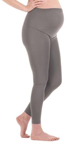 Herzmutter Sportleggings Schwangerschaft Blickdicht High Waist 8300 | Umstandsleggings doppellagiger Bauchteil zum Umklappen atmungsaktiv