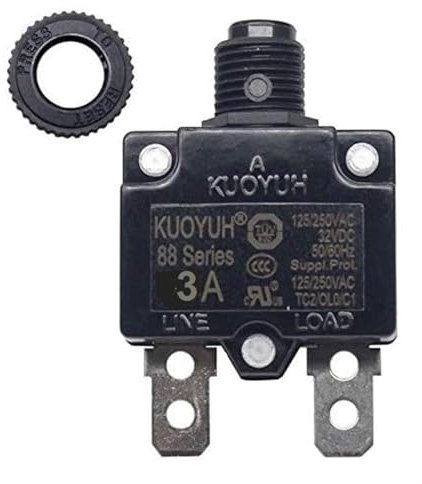 EDXFICDQ Interruttore Interruttore di Protezione Termica con Pulsante di ripristino da 3 A I