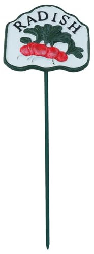 Rettich-Gemüse-Schild, Marker, Etikett, Gusseisen, Pflanze, Garten, Hof, Schrebergarten