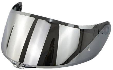 Motorrad Helmvisierlinse, Helmbrille Kompatibel mit AGV K-3-SV K-1 K-5 K-5S Sonnenschutz-Windschutzscheibe Kratzfestes UV-schützendes Motorradhelmvisier(Rot)(Silver)