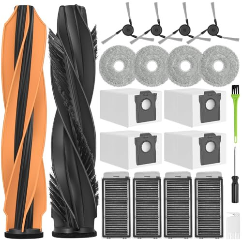 DrRobor Accesorios de Recambio para Dreame X50 Ultra/L50 Pro Ultra/X50 Master Aspiradora,2 Cepillo Principal, 4 Cepillo Lateral, 4 Paño Para Fregona, 4 Bolsa Para El Polvo, 4 Filtro HEPA