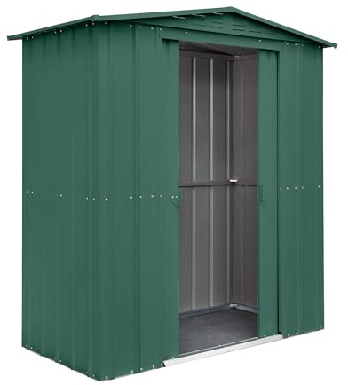 Globel | 6x3 Metal Shed | Apex Roof | Garden Storage Shed | Sliding Double Doors | Air Vents | Outdoor Tool Store Sheds | 6ft x 3ft (Green)