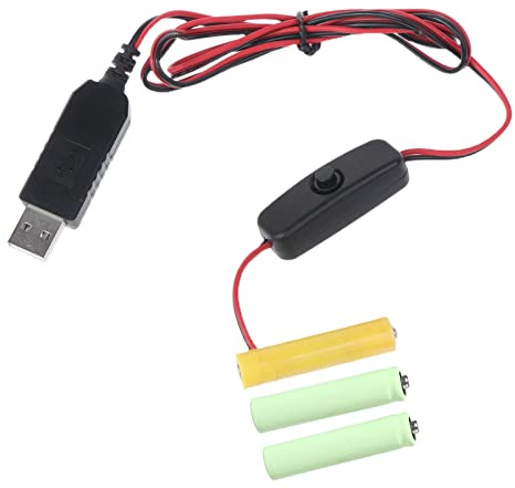 LGINZEHN Universal 4.5V LR3 AAA Battery Eliminator Replace 3pc 1.5V AAA Battery for LED Light Electronic Toy with Switch USB USB Power Supply Cable Extension
