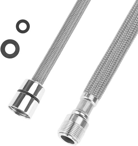 Bamyli Flexible Robinet Cuisine et Douche 1.5m, Tuyau Extractible et Rétractable avec Douchette pour Évier Lavabo