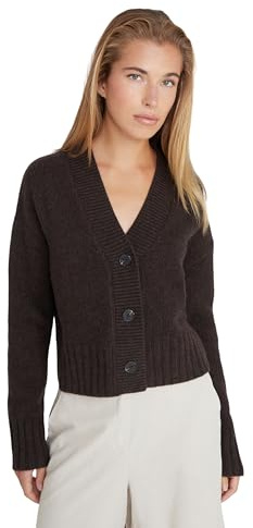 Style & Republic Damen V-Neck kurzer Cardigan aus 90% Merinowolle & 10% Kaschmir – Deine kuschelige Kaschmirblend Premium Langarm-Strickjacke für stilvolle Herbst- & Wintertage