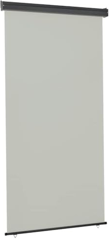 Holamys Store latéral de balcon, 125 x 250 cm, gris, résistant aux UV, imperméable, coupe-vent, protection solaire, brise-vue pour terrasse, jardin, balcon, rouleau en aluminium, tissu polyester