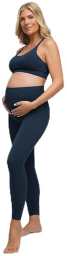 creamy fabrics Schwangerschafts Leggings Damen nahtlos aus Viskose | Weicher Viskose Stretch mit elastischem Bauchpanel für sanften Halt und flexible Passform während der Schwangerschaft