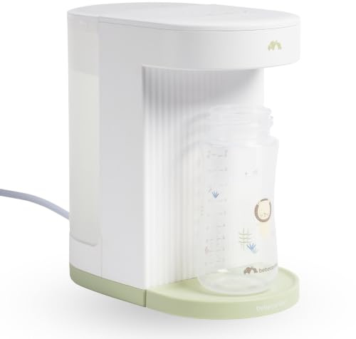 Bebeconfort Preparatore di Biberon Neonato Istantaneo, Temperatura Ideale in Secondi, Scaldabiberon Neonato Rapido e Silenzioso, Acqua Calda max 80°C, Capacità 1,1 L, Memoria, Autopulente, Compatto