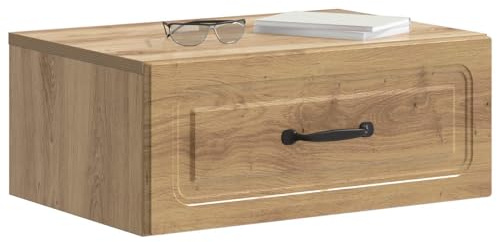 vidaXL Wandmontierter Nachttisch Artisan-Eiche 49 x 34,5 x 20 cm, Moderne rechteckige Nachttischlampe, praktischer Tisch mit viel Stauraum, kompakt für stylische Ordnung