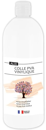ALIX – Colle PVA Vinylique Blanche 1L - Idéal Travaux Manuels et Loisirs Créatifs Dès 3 ans – Rentrée Des Classes - Fabrication Française